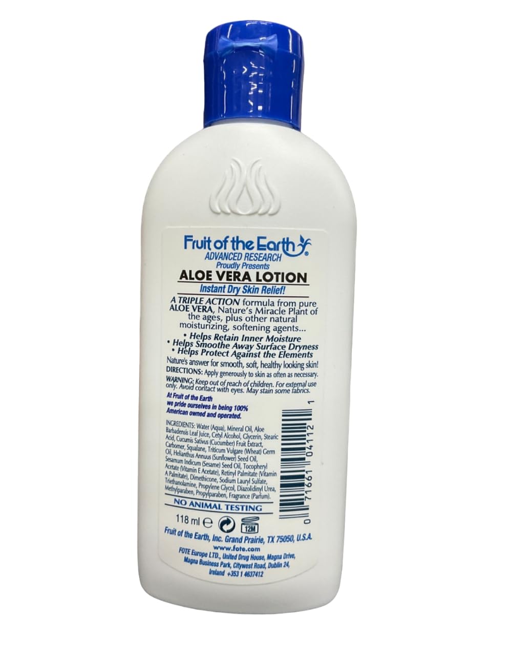 Fruit of the Earth Aloe Vera Lotion – 4 oz Travel Size (9-Pack)