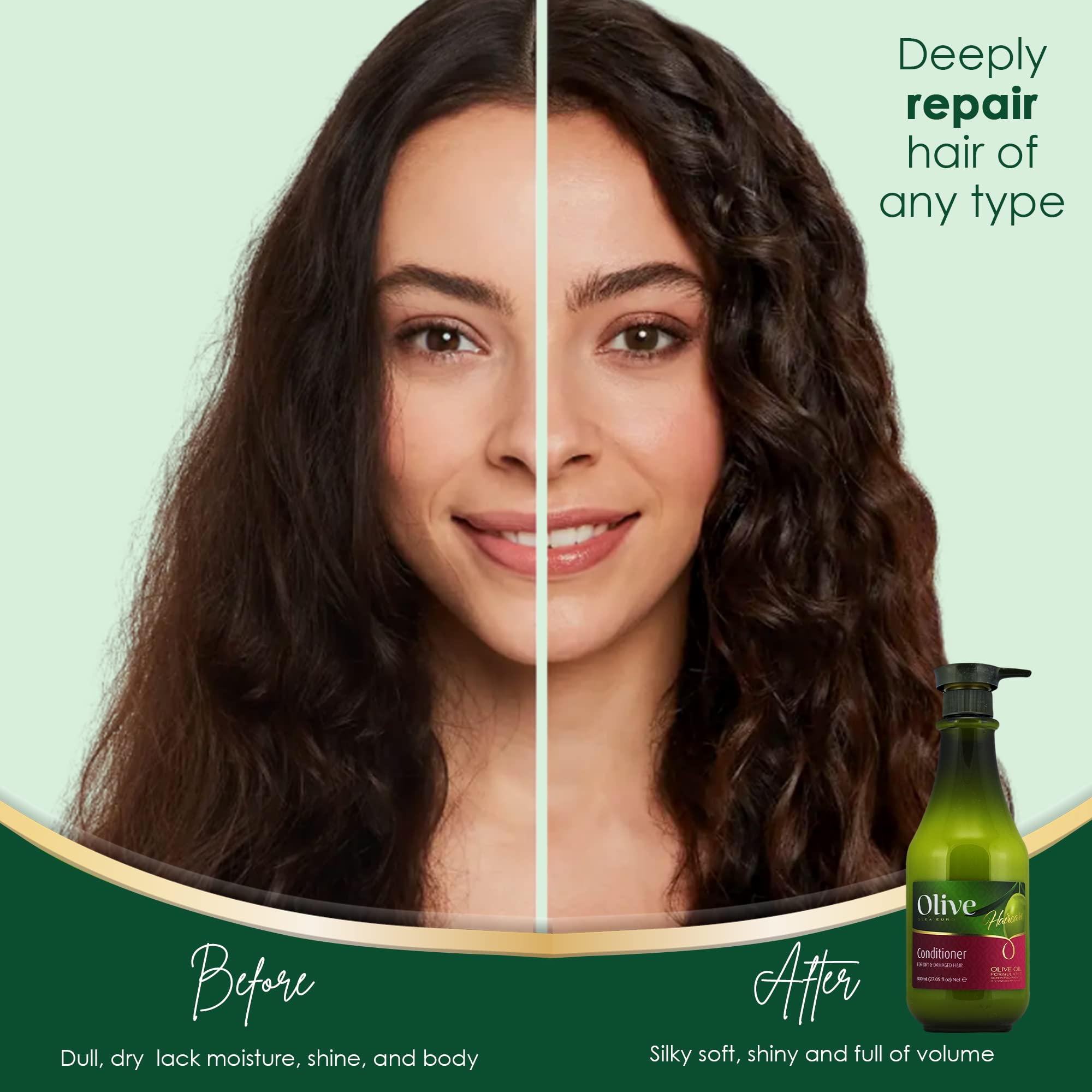 Frulatte Olive Oil Moisturizing Hair Conditioner — Vitamin E, Shea Butter & Oils
