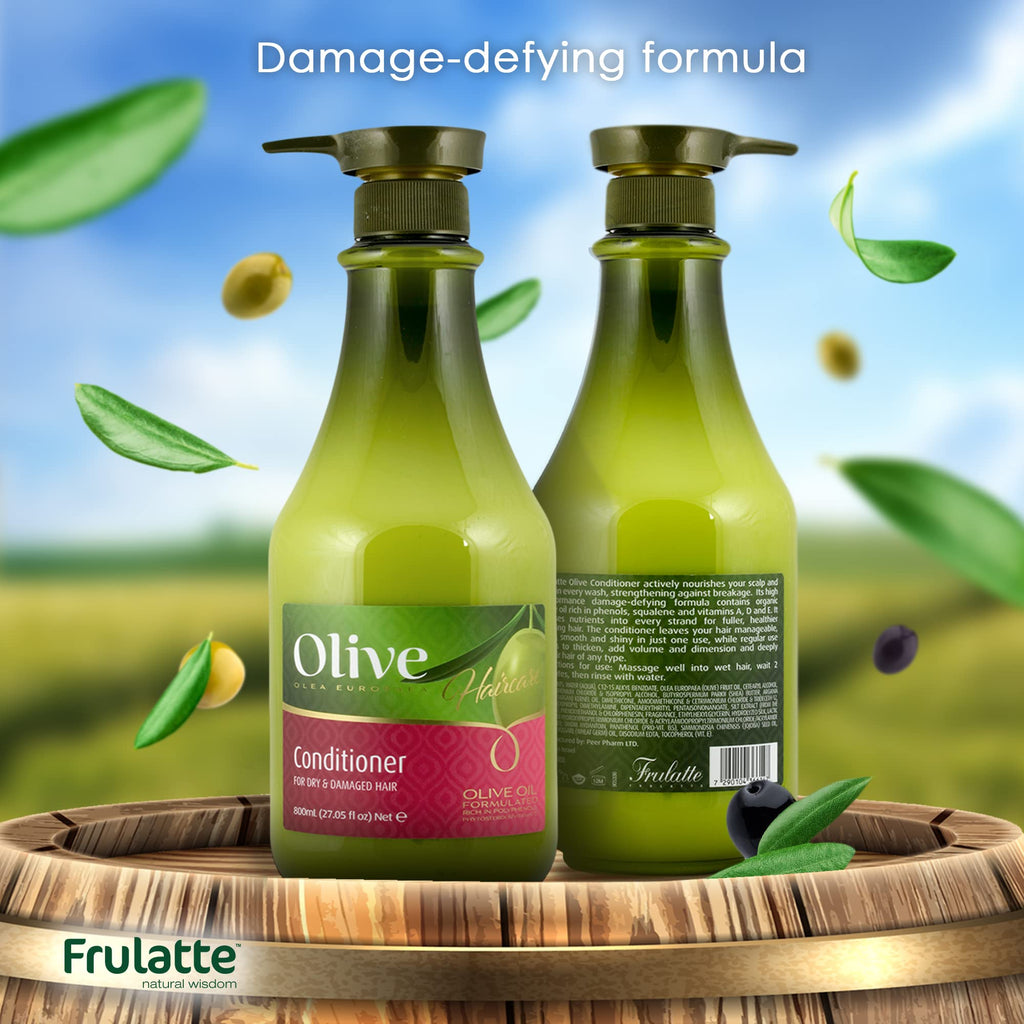 Frulatte Olive Oil Moisturizing Hair Conditioner — Vitamin E, Shea Butter & Oils