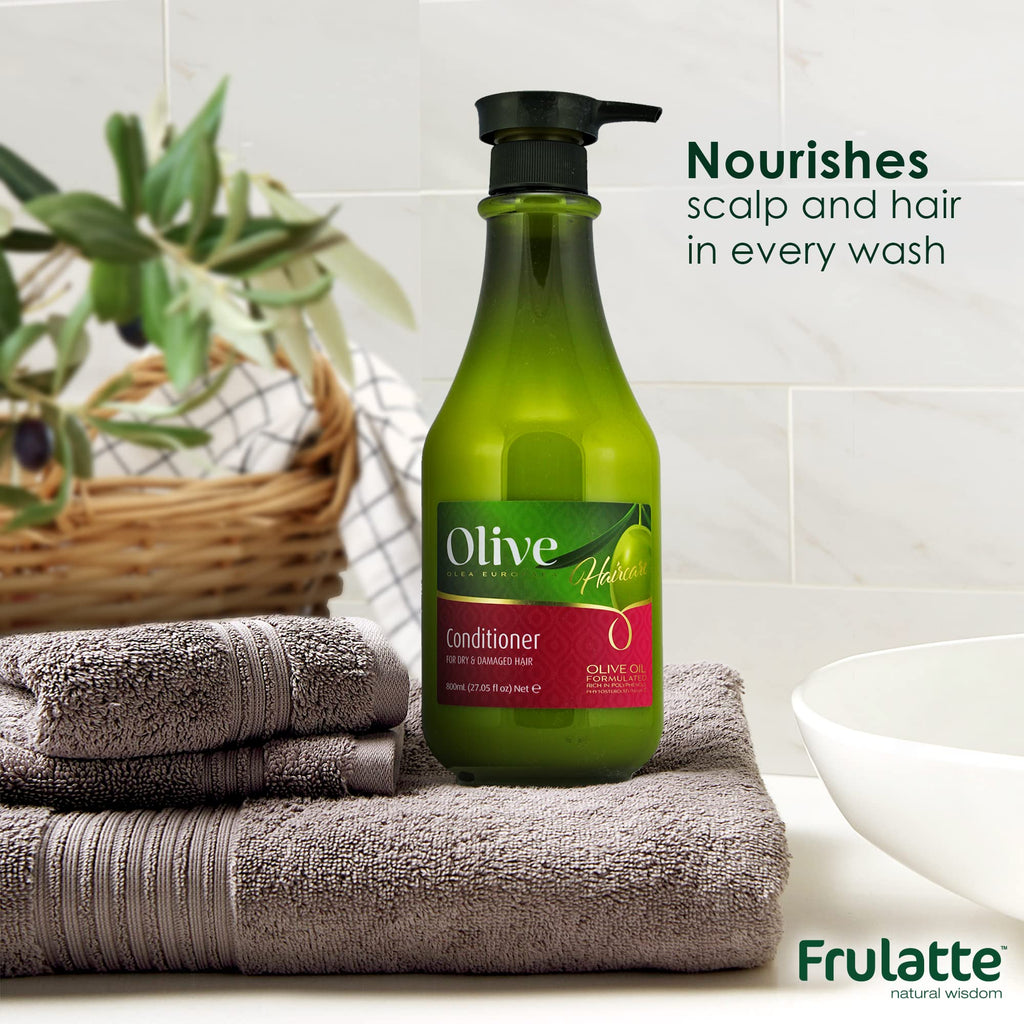 Frulatte Olive Oil Moisturizing Hair Conditioner — Vitamin E, Shea Butter & Oils