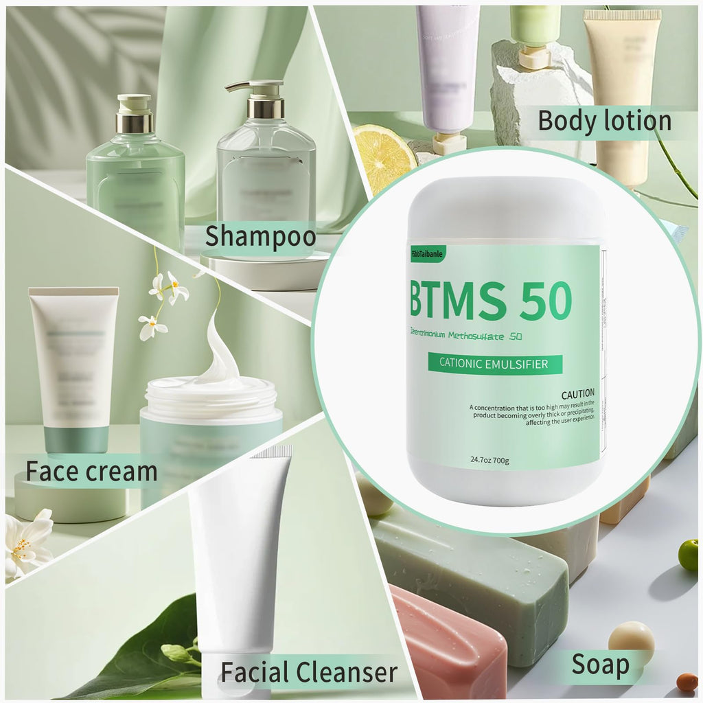 FSbbTaibanle BTMS 50 Conditioning Emulsifier – Plant-Based, 24.7 oz Granules for Leave-In Conditioners, Lotions, Shampoos