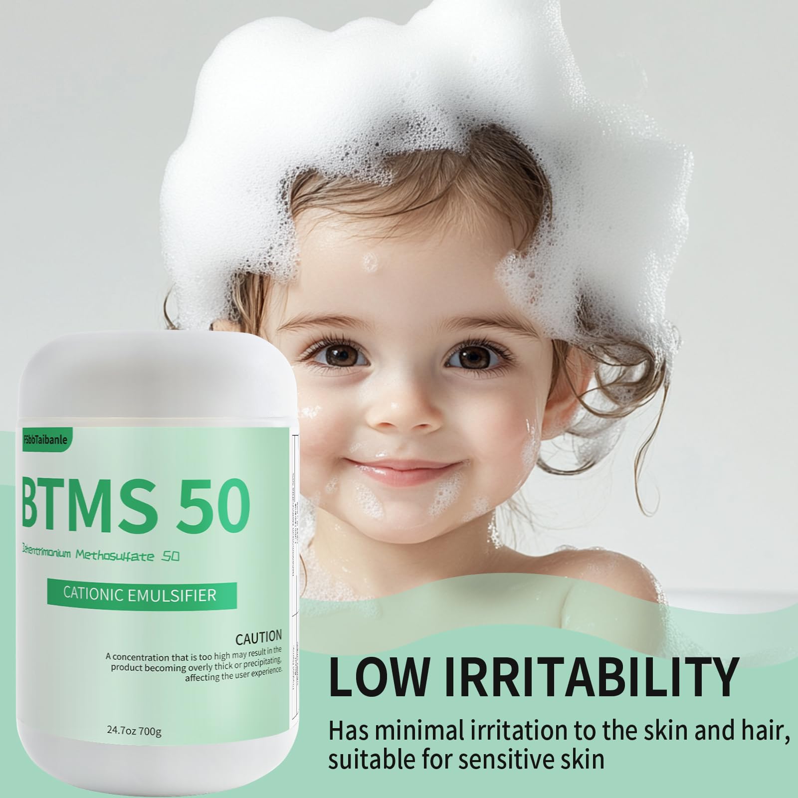 FSbbTaibanle BTMS 50 Conditioning Emulsifier – Plant-Based, 24.7 oz Granules for Leave-In Conditioners, Lotions, Shampoos