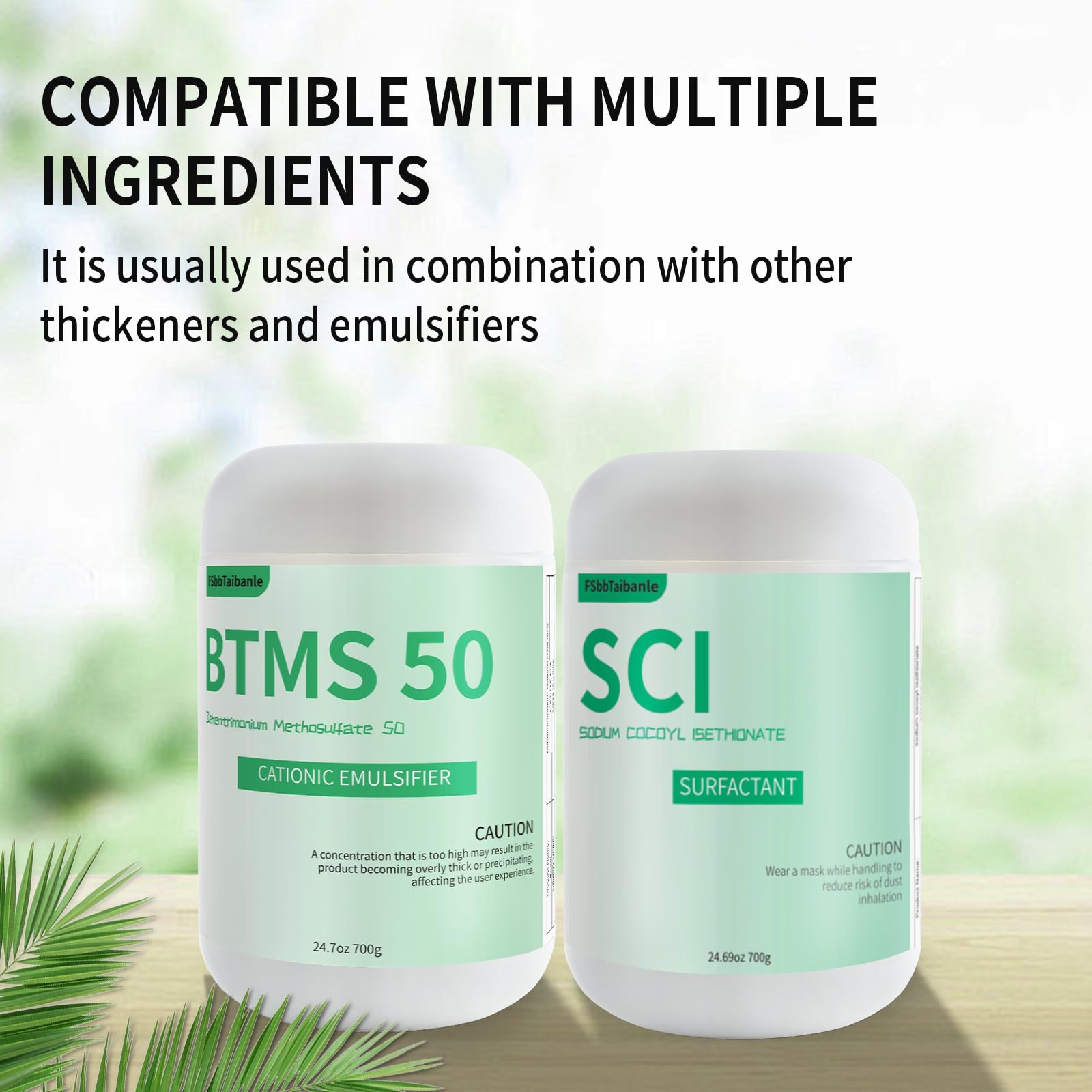 FSbbTaibanle BTMS 50 Conditioning Emulsifier – Plant-Based, 24.7 oz Granules for Leave-In Conditioners, Lotions, Shampoos