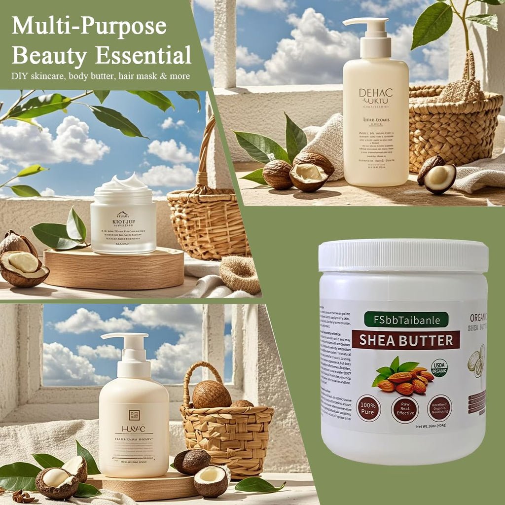 FSbbTaibanle Raw Shea Butter 16 oz – Pure Organic Skin Care