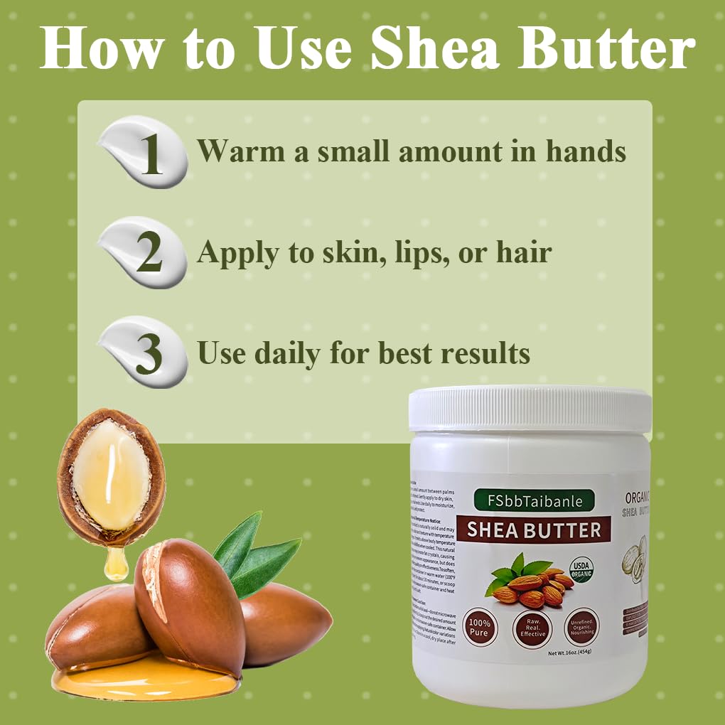 FSbbTaibanle Raw Shea Butter 16 oz – Pure Organic Skin Care
