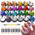 FSpronail 24 Colors Chrome Nail Powder Kit – Mirror Finish, Silicone Nail Brush Included