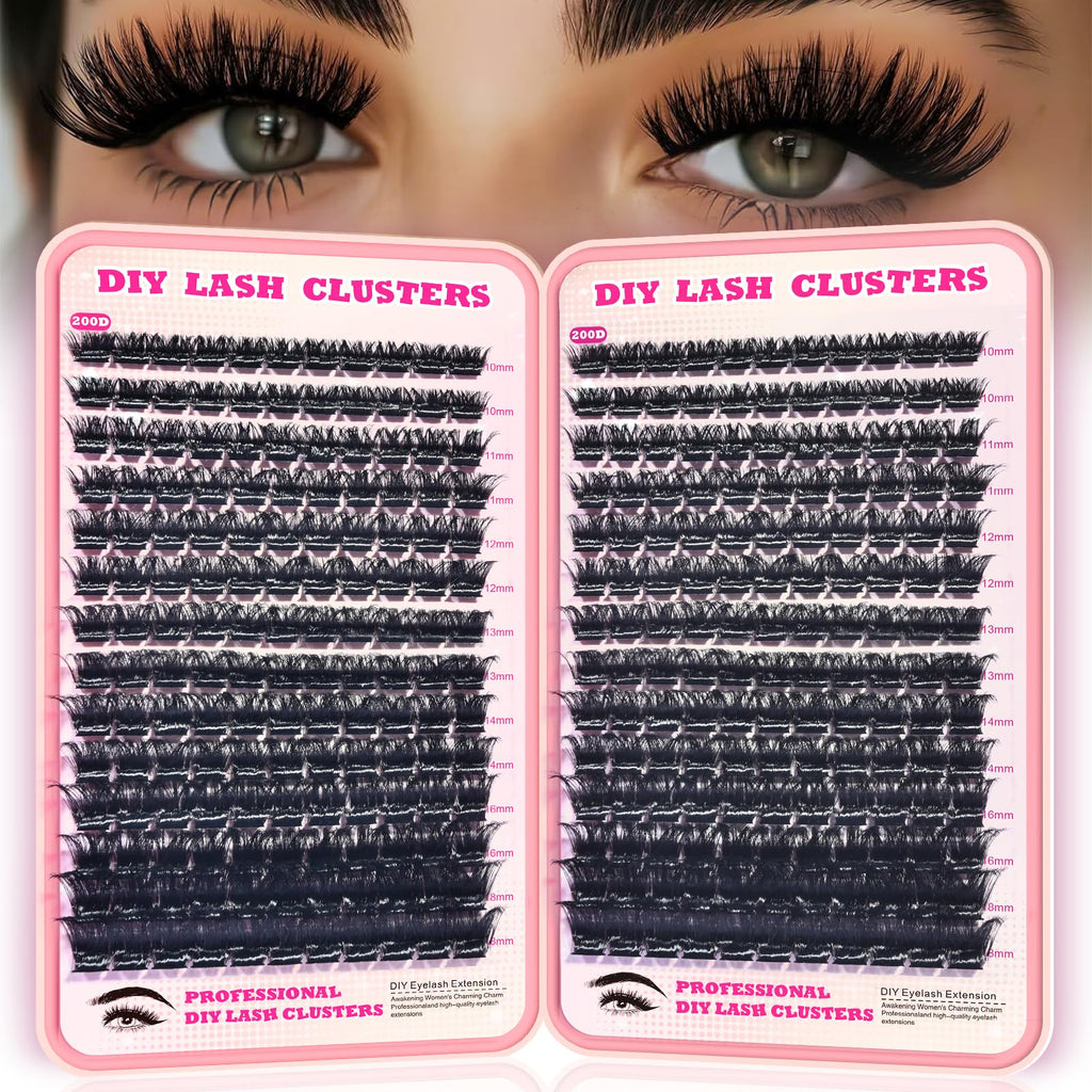 FTBZCF Lash Clusters 336pc DIY Manga Wispy Lashes 10-18mm 200D