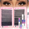 FTBZCF Lash Clusters Kit – 448pcs 100D & 120D Natural Lashes, 10-18mm, DIY Manga Cluster Kit