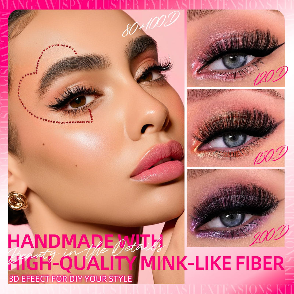 FTBZCF Lash Clusters Kit 392pcs 120D 10-18mm | DIY Eyelash Extensions