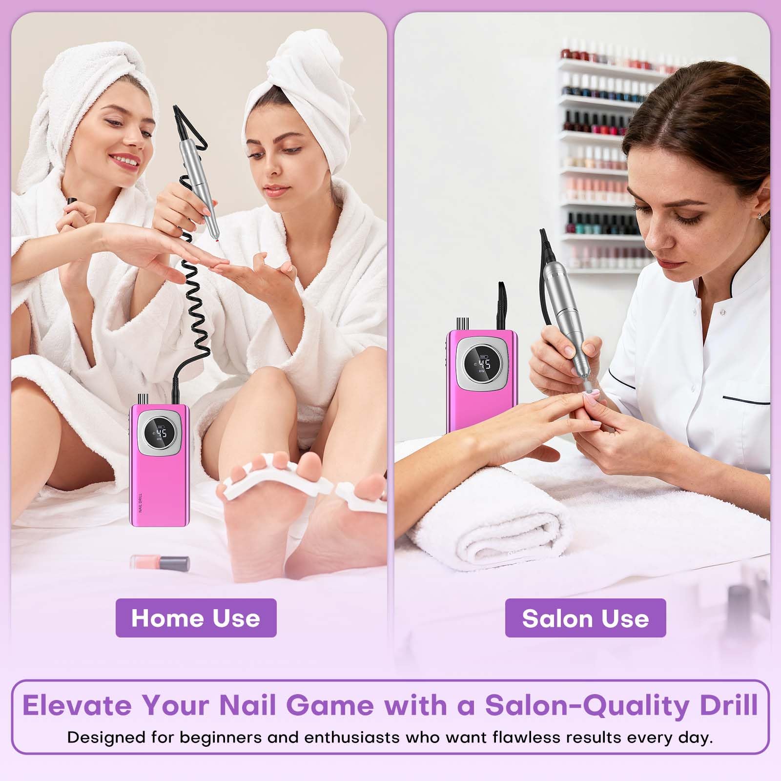 FTOYIN Electric Nail Drill Pro — Rechargeable Nail File for Acrylic & Gel
