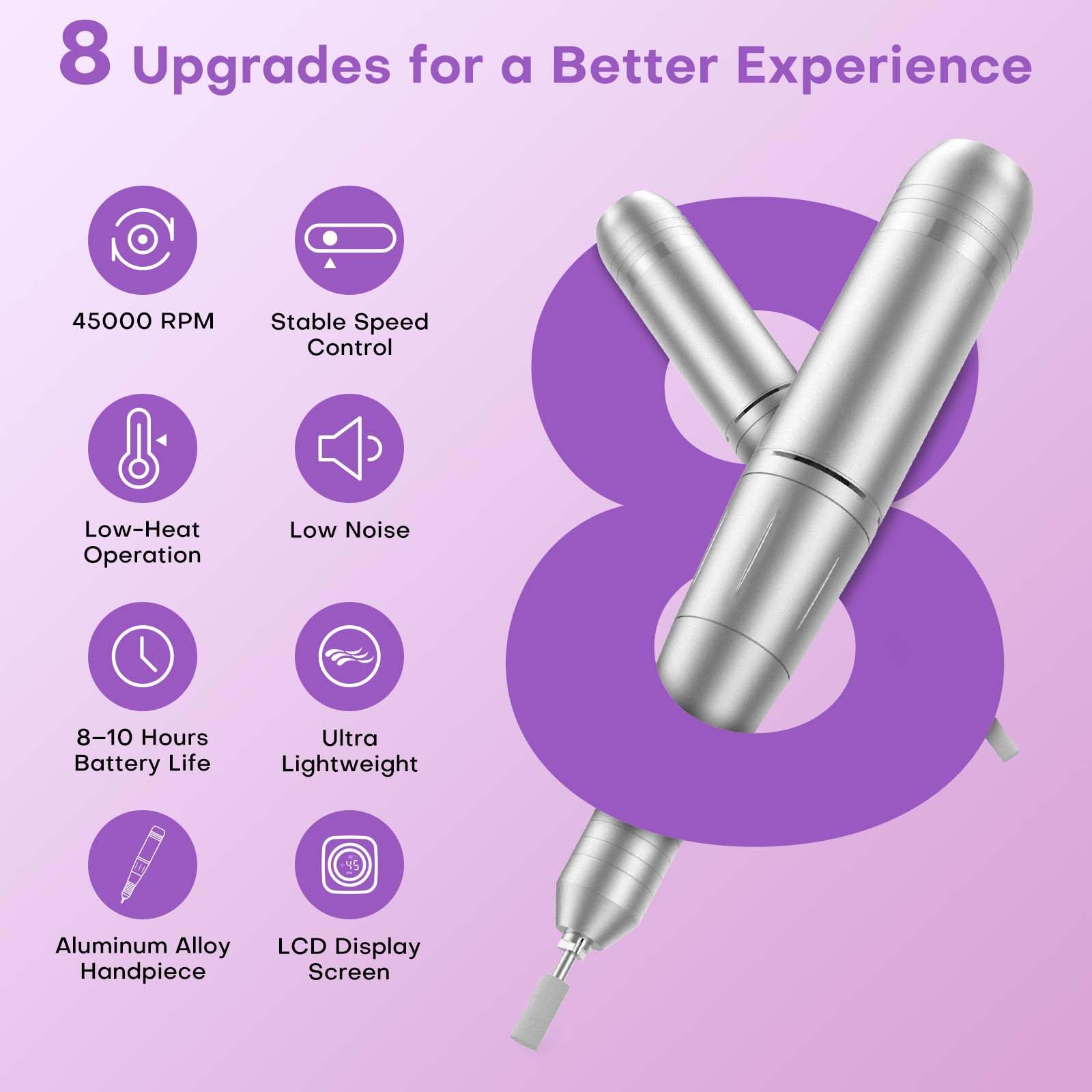 FTOYIN Electric Nail Drill Pro — Rechargeable Nail File for Acrylic & Gel