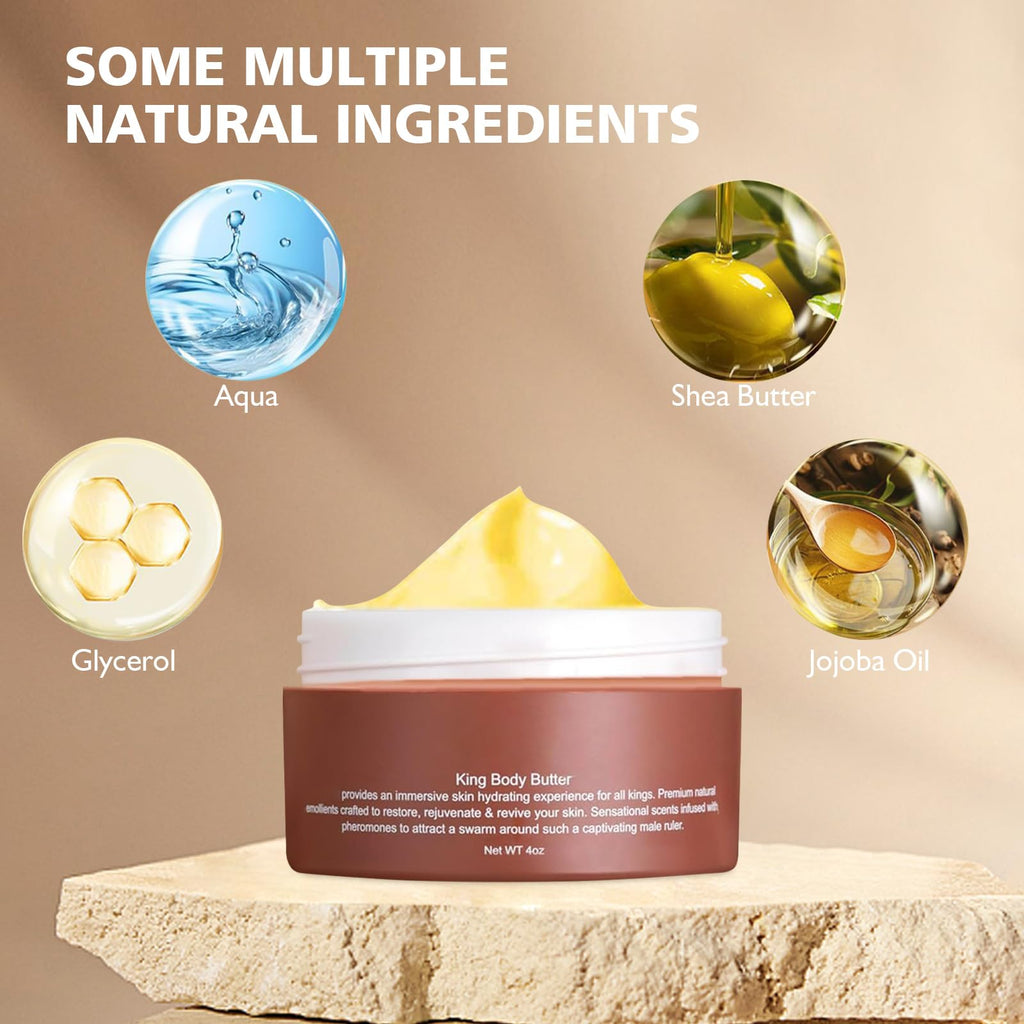 Fugit Crowned SKLN Body Butter for Men – Pheromone Scented Moisturizer, 2x3.52 oz