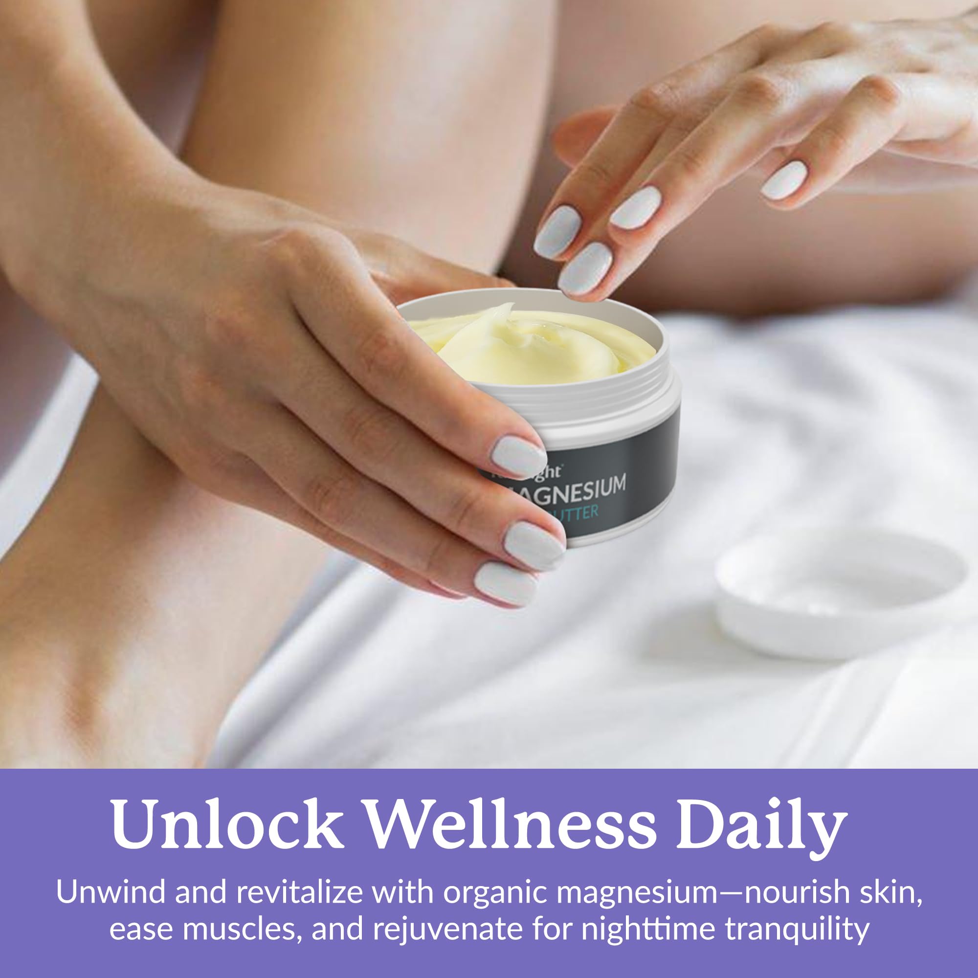 Full Eight Magnesium Body Butter with Pure Magnesium Oil – Leg Comfort & Sleep Support – 4oz