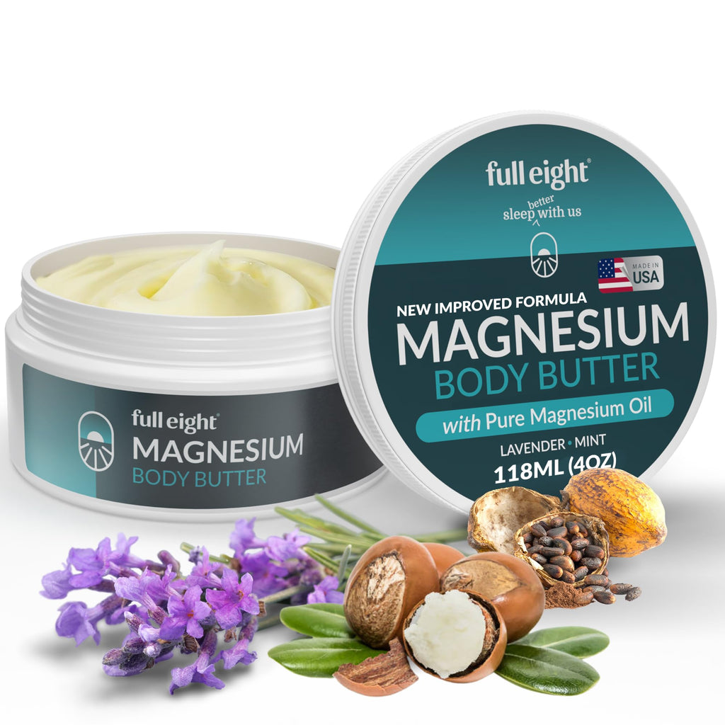 Full Eight Magnesium Body Butter with Pure Magnesium Oil – Leg Comfort & Sleep Support – 4oz