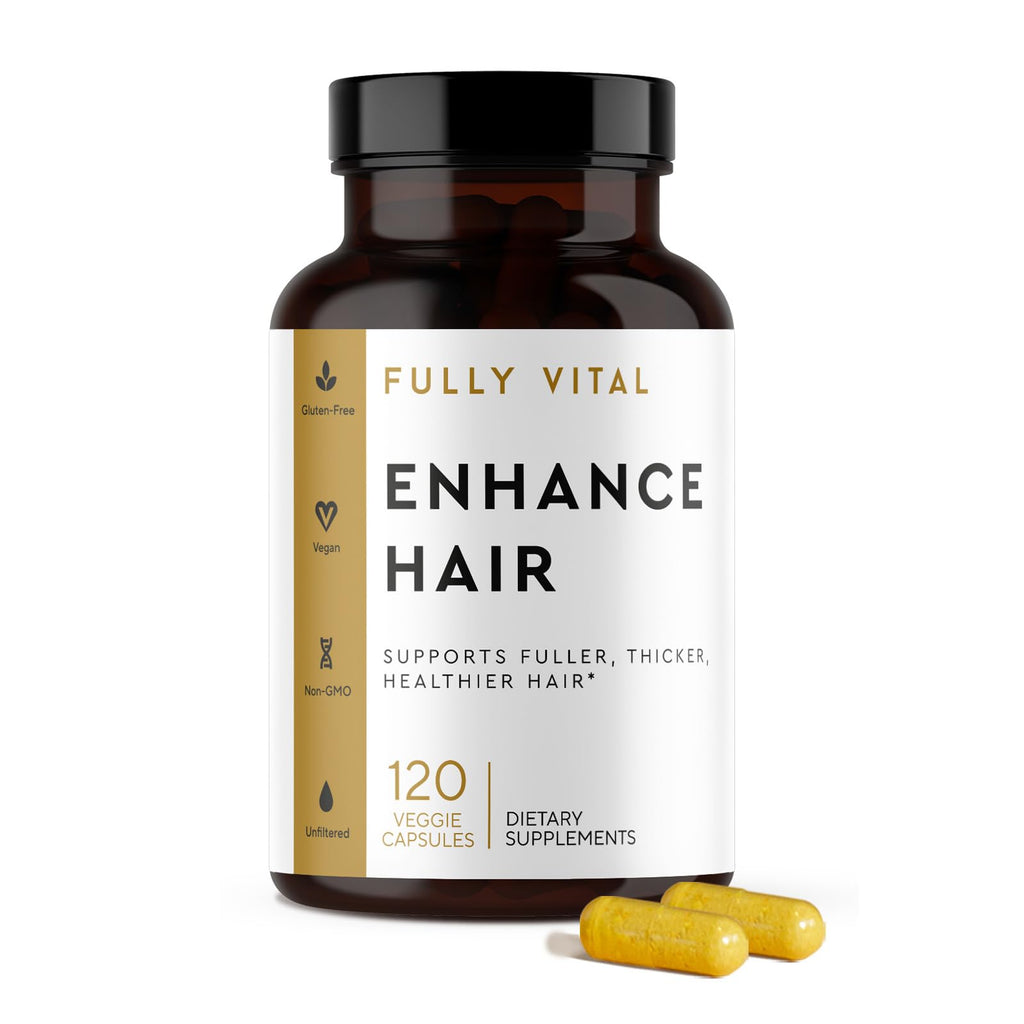 FullyVital Hair Growth Supplement for Women 35+: Thicker, Fuller Hair – Vegan & Dermatologist Recommended