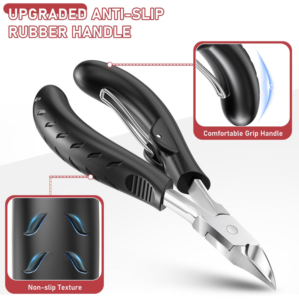 FUMAX Toenail Clippers for Thick Nails – Wide Jaw, Long Handle