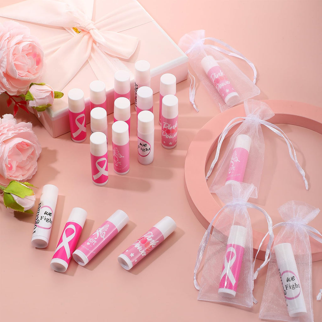 Fumete 50-Pack Pink Ribbon Breast Cancer Awareness Lip Balm
