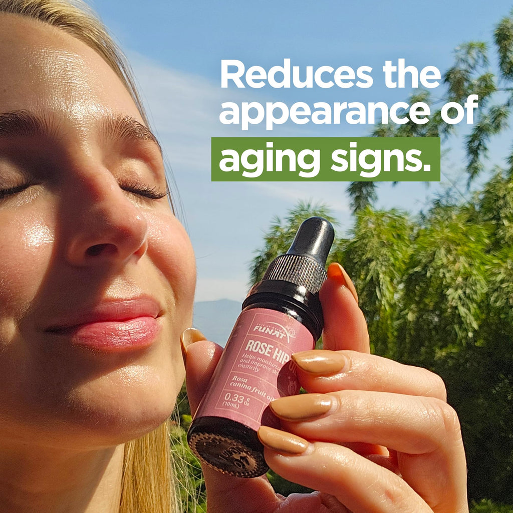 FULL OF NATURE FUNAT 100% Pure Rosehip Oil – Facial & Skin Moisturizer, 0.3 fl oz (Pack of 2)