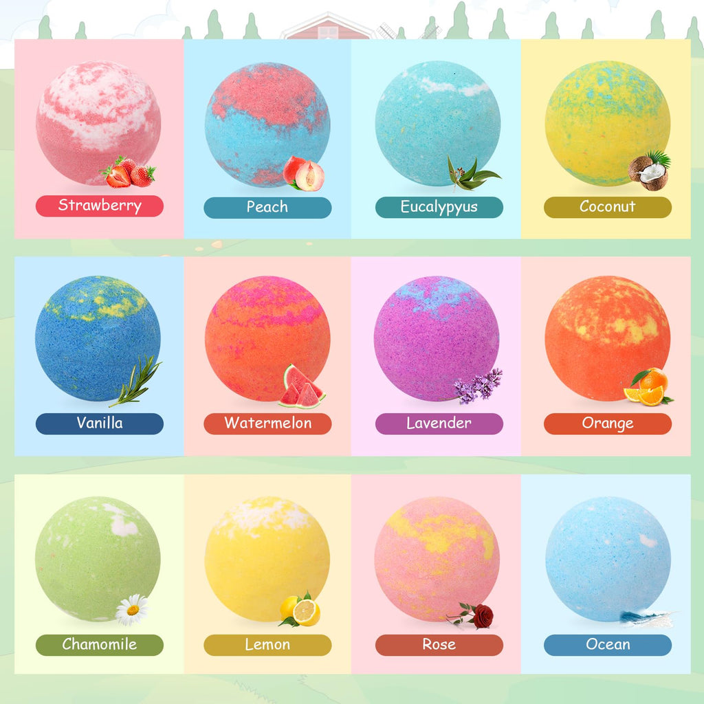 FUNCREVITY Kids Bath Bombs with Toys Inside – Safe Handmade Bubble Bath