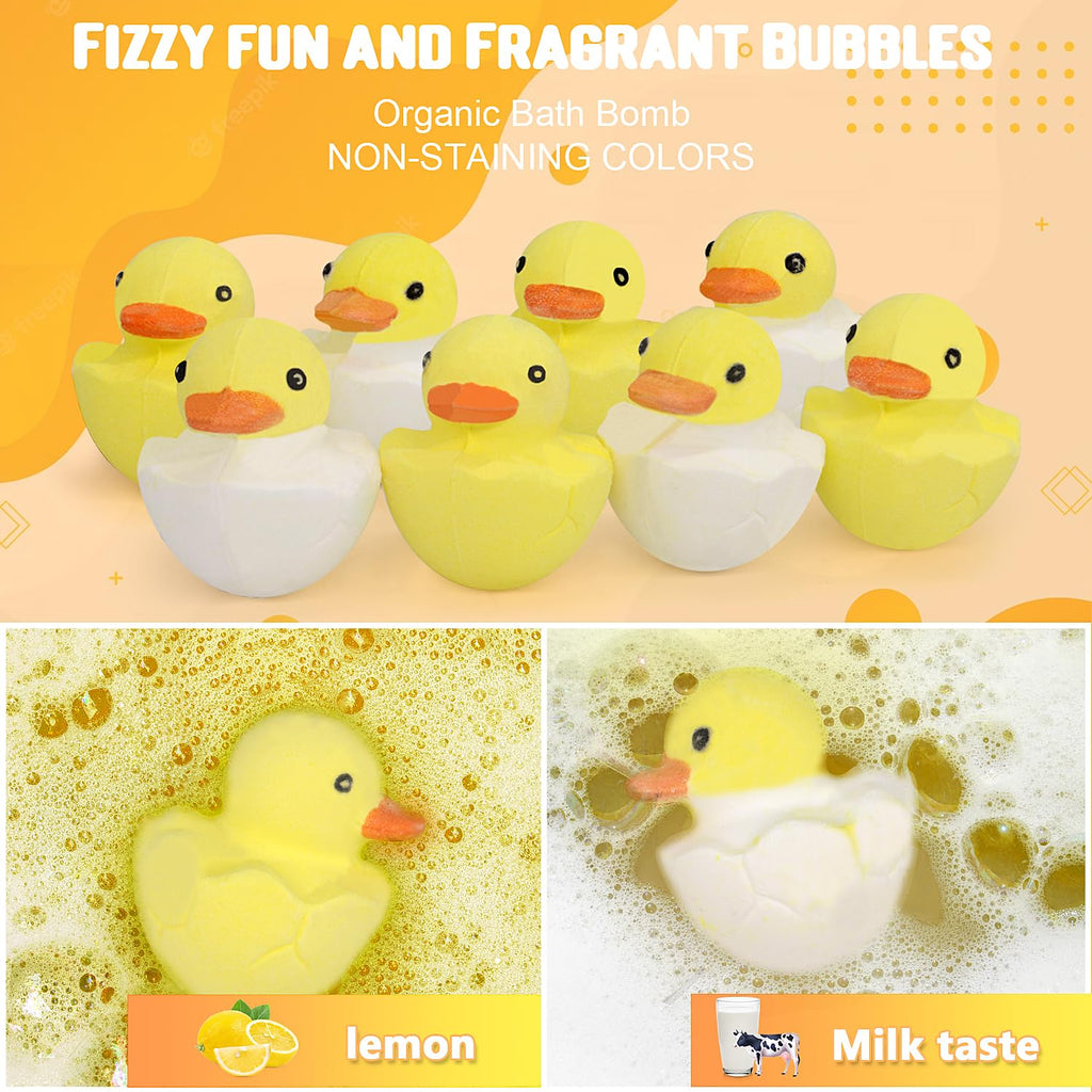 FUNCREVITY Kids Bath Bombs (8-Pack) with Surprise Inside Toys – Natural Bubble Bath