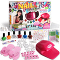 FUN KIDZ Kid Nail Art Kit for Girls – Nail Studio Set with Peelable Polish & Dryer