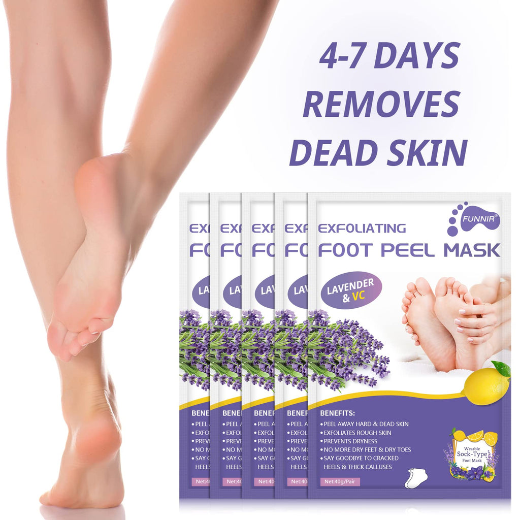 FUNNIR Foot Peeling Mask (5 Pack) – Exfoliating Foot Care for Soft, Smooth Feet