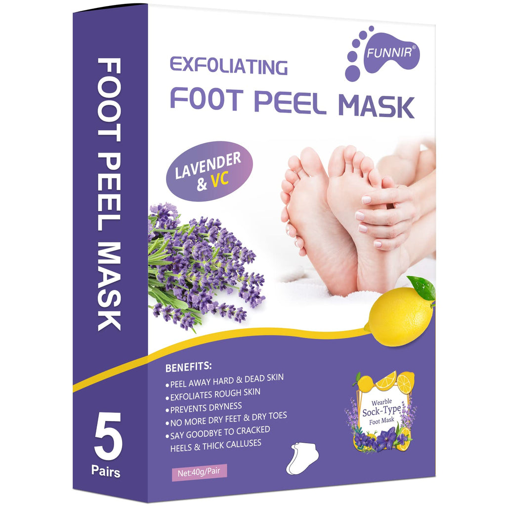 FUNNIR Foot Peeling Mask (5 Pack) – Exfoliating Foot Care for Soft, Smooth Feet