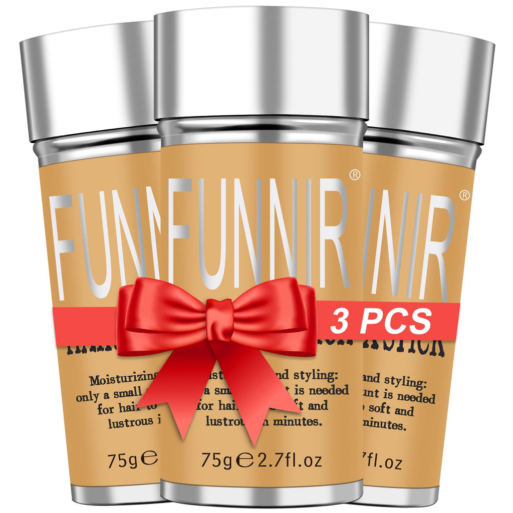 FUNNIR Hair Wax Stick — Edge Control, Frizz Tamer, Bun Maker | 3-Pack