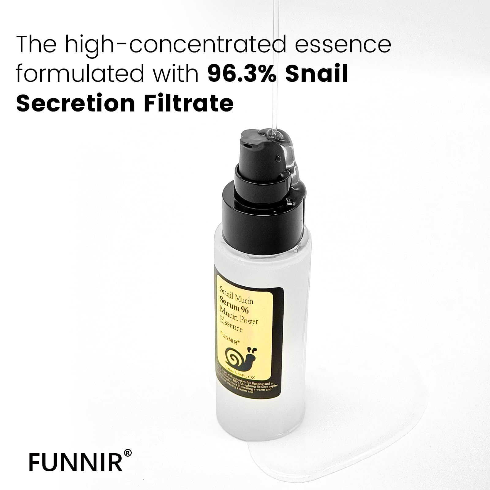 FUNNIR Snail Mucin 96% Essence – Lightweight Hydration Serum for All Skin Types