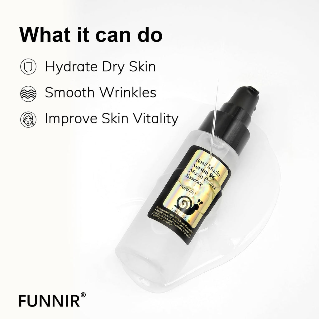FUNNIR Snail Mucin 96% Essence – Lightweight Hydration Serum for All Skin Types