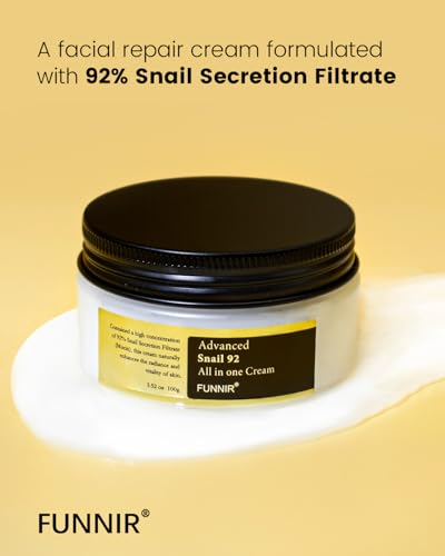 FUNNIR Snail Mucin Moisturizer 92% – Lightweight 100g Gel Cream for All Skin Types