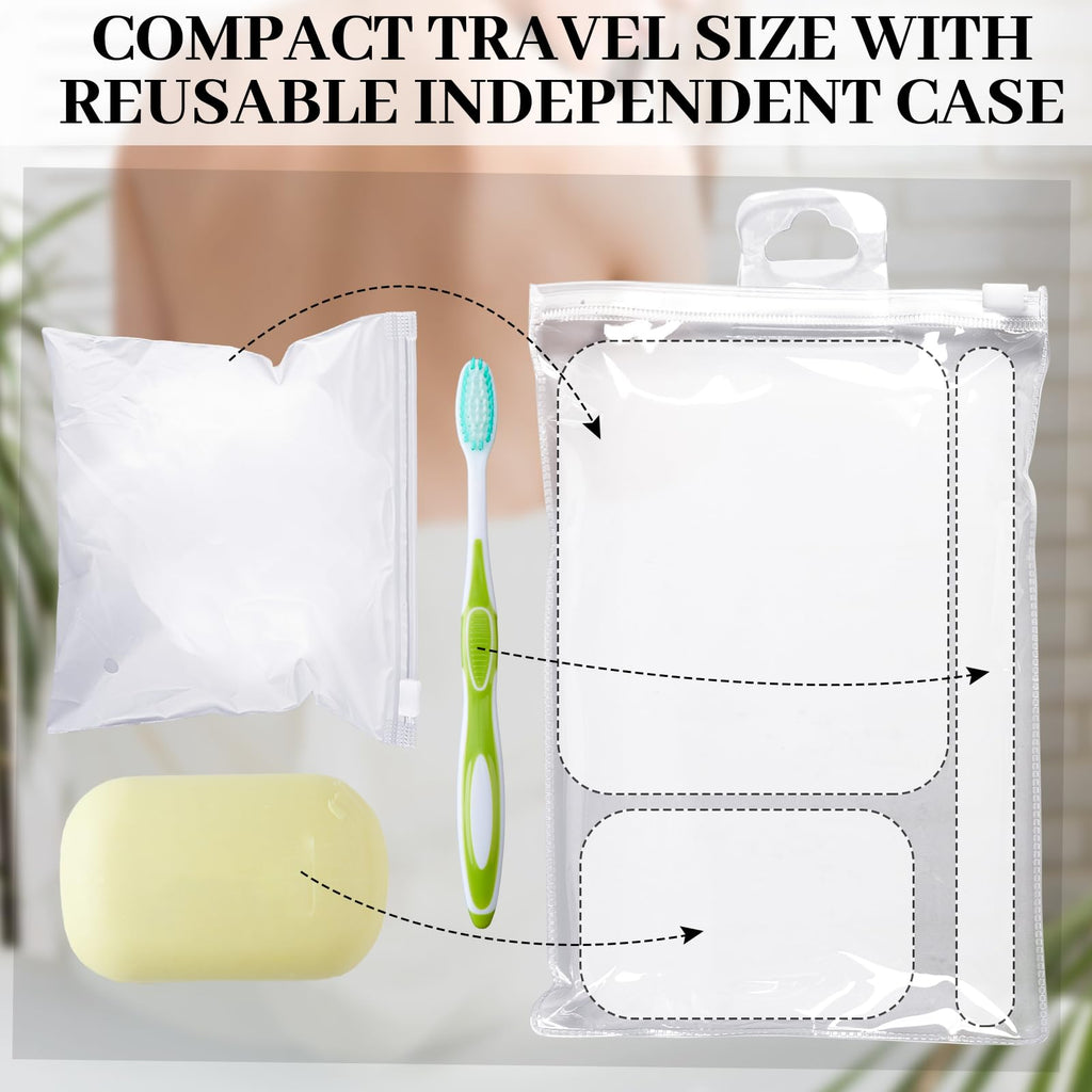 Funnymoom 12 Pcs Travel Size Loofah with Case – Portable White Bath Sponges (25g Each)
