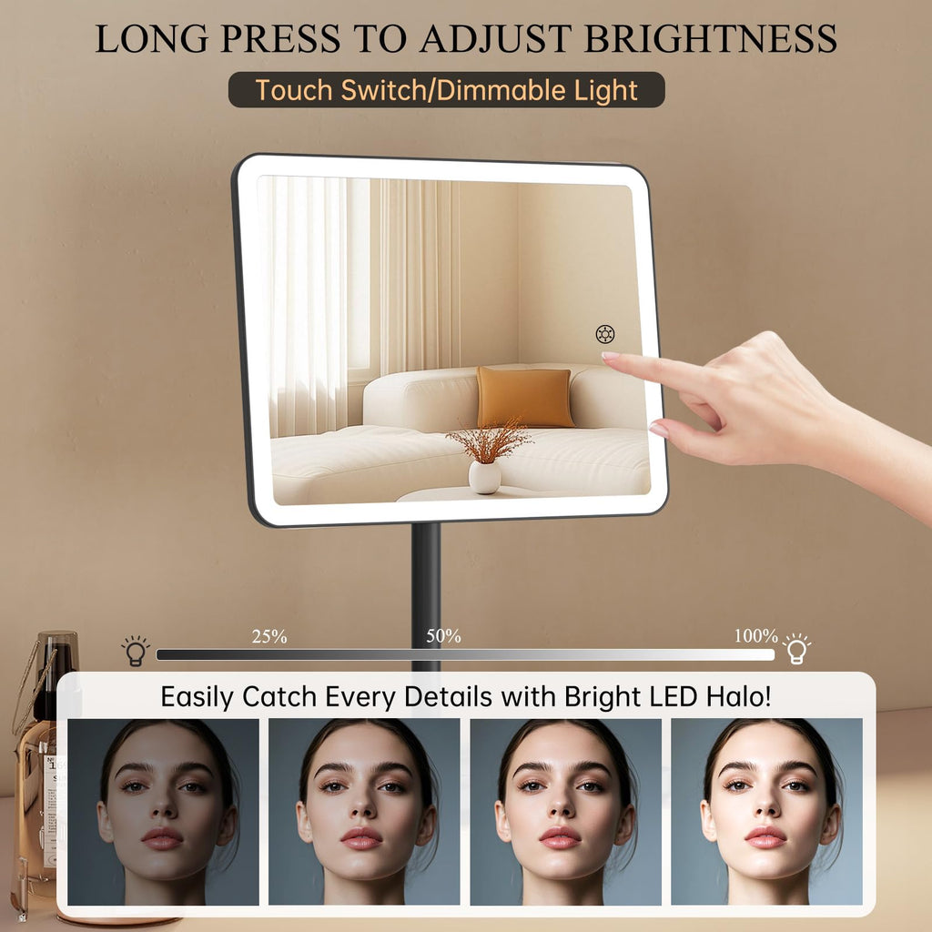 FUNTOUCH Vanity Mirror with Lights – 40X Detachable Magnifier, 84 LEDs, 3 Lighting Modes