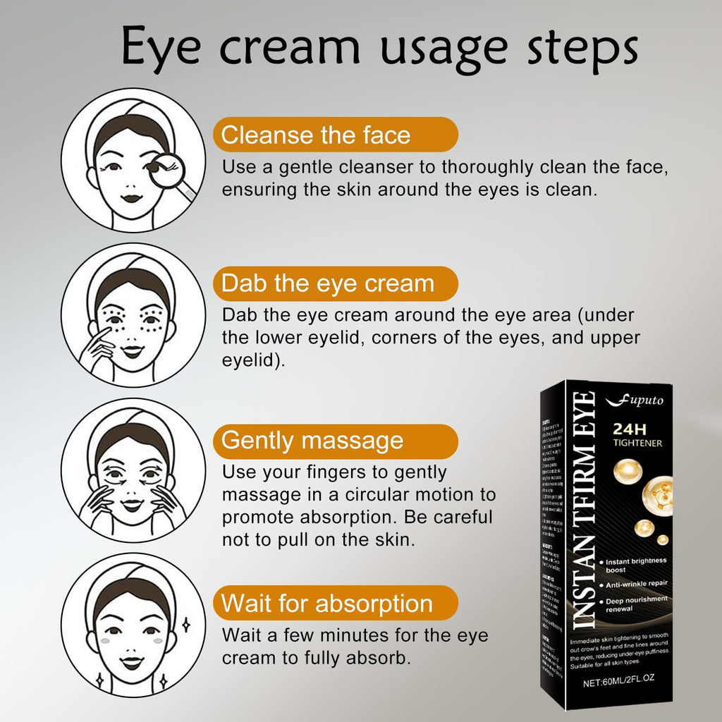 Fuputo Temporary Instant Eye Tightener Cream – 60 ml Retinol Eye Treatment for Puffiness, Fine Lines & Hydration