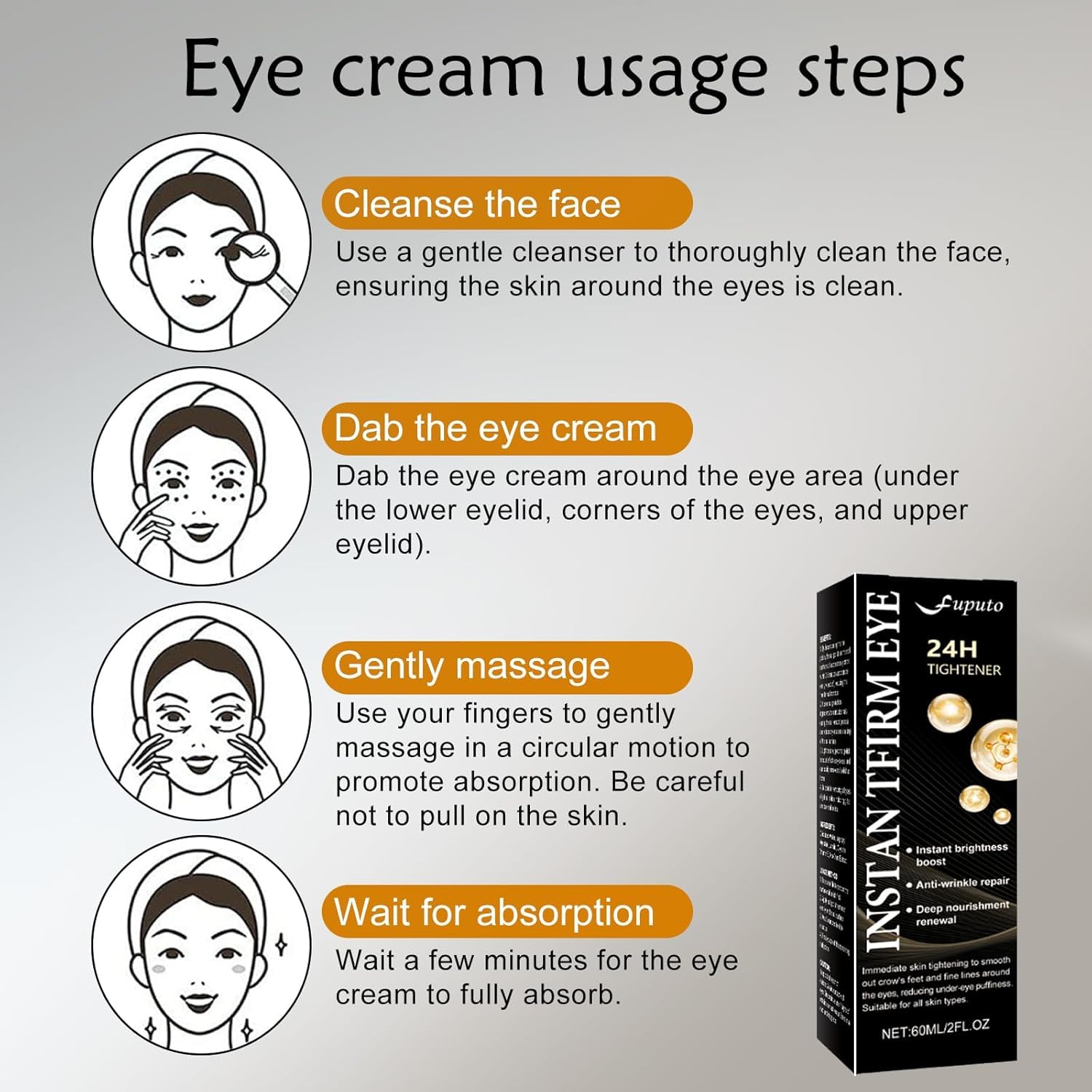 Fuputo Retinol Eye Cream – 60ml Brightening, Anti-Aging & Firming Under-Eye Moisturizer