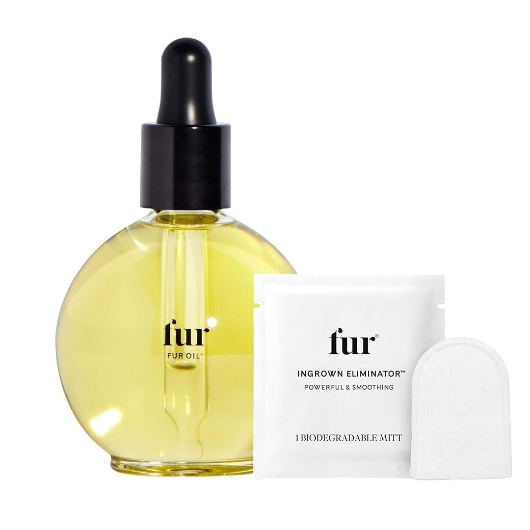 Fur Oil - Prevent Ingrown Hairs, Moisturize & Soften Skin (2.5 fl oz) + Mitt