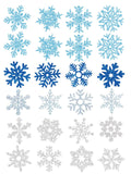 Furimuk Snowflake Glitter Temporary Tattoos – 5 Sheets Blue Silver Snowflakes for Kids & Adults