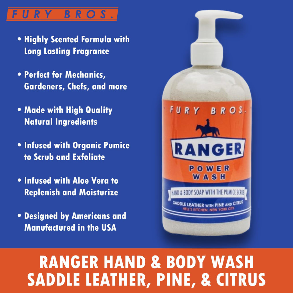 FURY BROS. Premium Power Wash – Ranger: Saddle Leather, Pine & Citrus | 16 oz