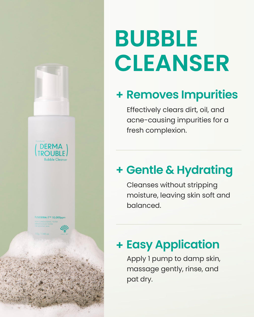 FUSIDYNE Derma Trouble Balancing AC 3 Step Kit – Soothing, Sebum-Control for Blemish-Prone Skin