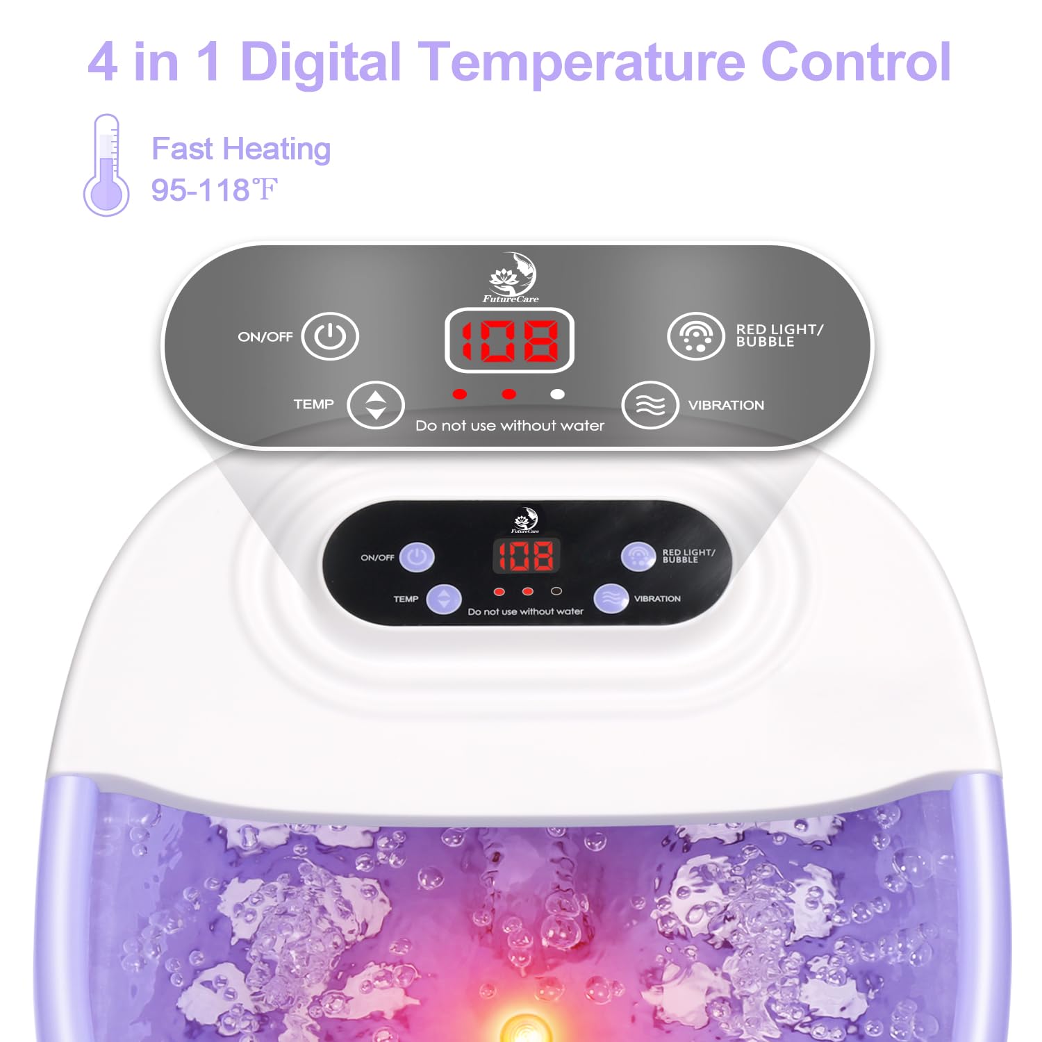 FutureCare Foot Spa Bath Massager – Heat, Bubbles, Vibration & Tea Tree Oil Soak
