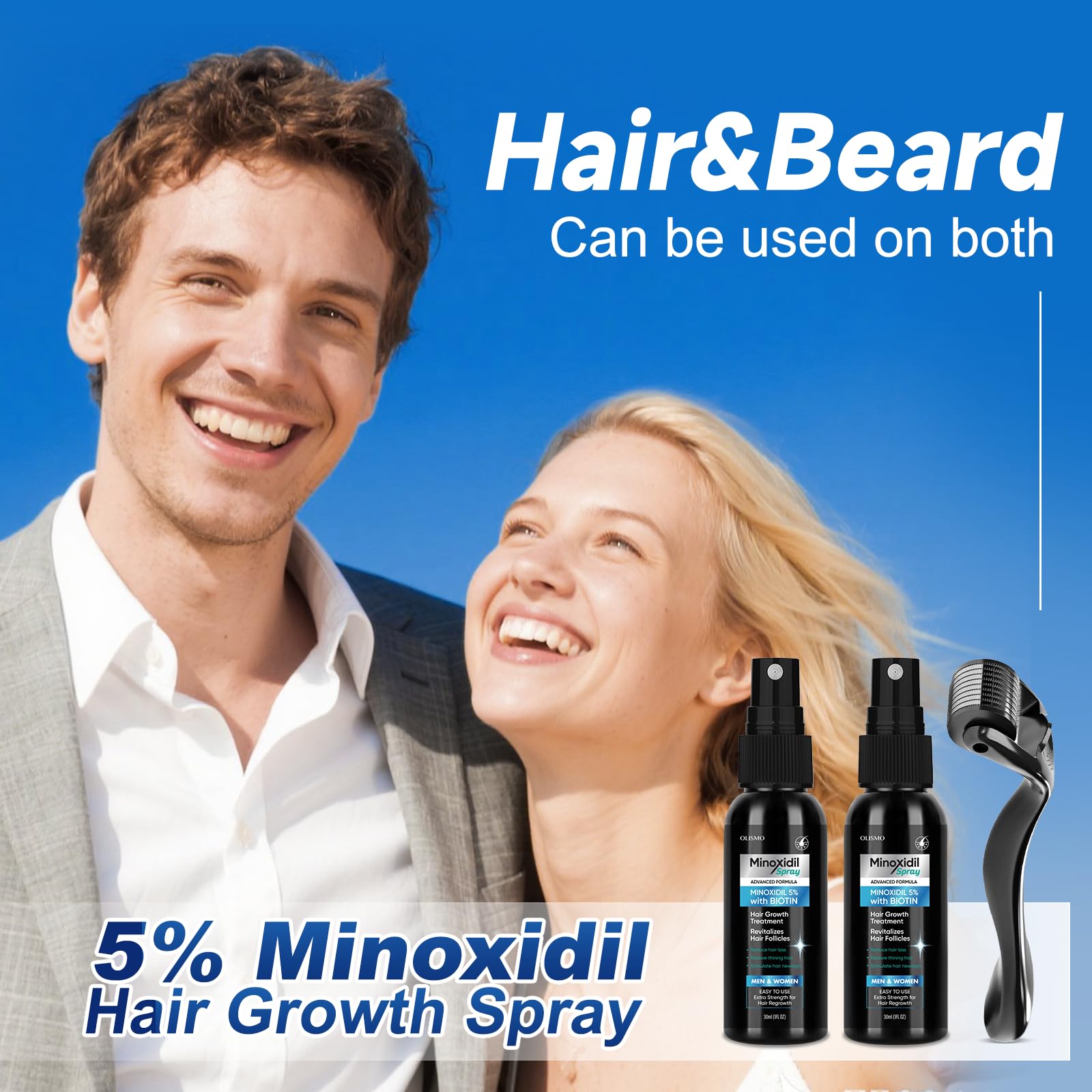 FUZYAT 5% Minoxidil Spray Kit – Hair Growth for Men & Women, 2-Pack