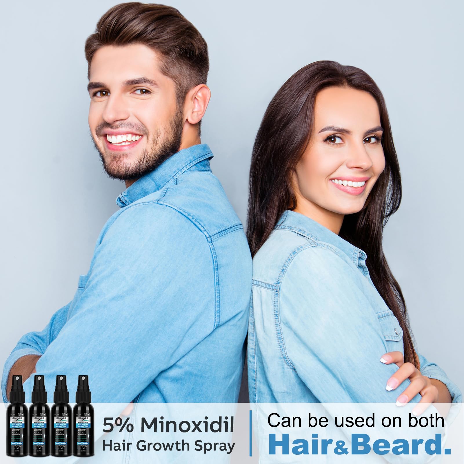 FUZYAT 5% Minoxidil Spray for Men & Women – Hair Growth Treatment (4-Pack)