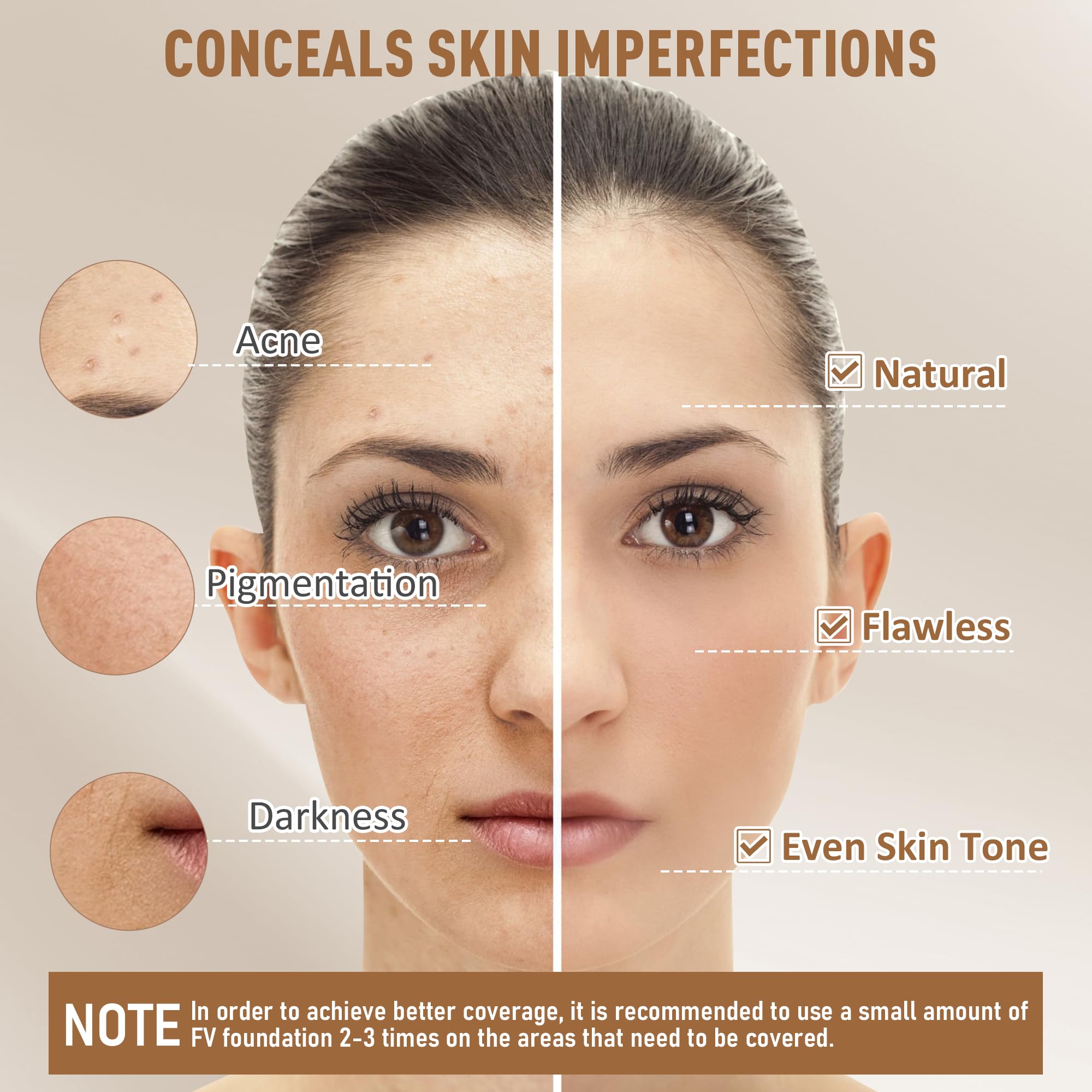 FV 2 Pack Waterproof Foundation – Matte Finish, Medium Coverage in Toffee (1.05 fl oz)