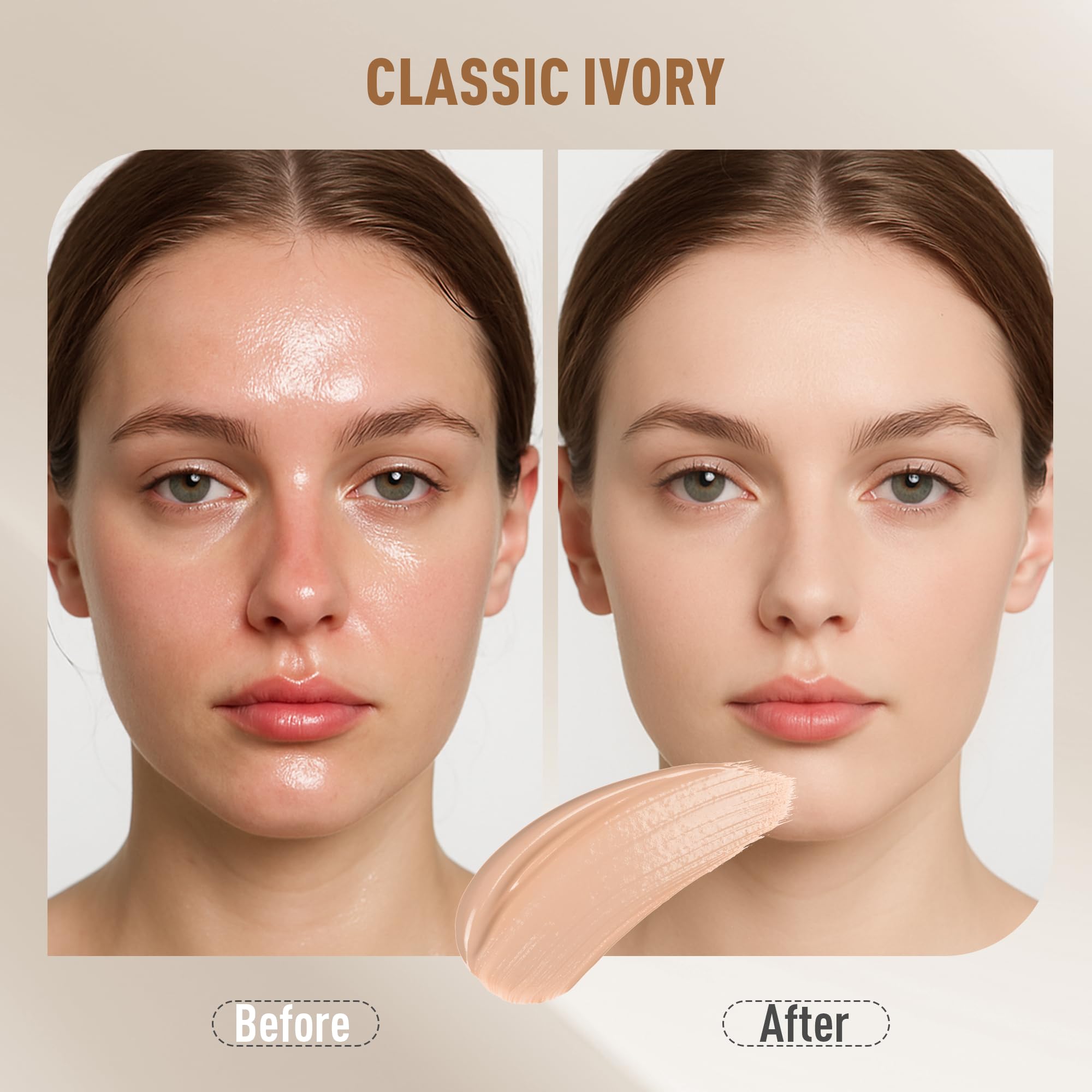 FV 2 Pack Waterproof Foundation – Matte Finish, Medium Coverage, Oil-Control for Oily/Normal Skin (Classic Ivory) 1.05 fl oz