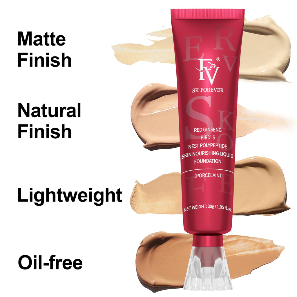 FV 2 Pack Waterproof Foundation – Lightweight, Medium Coverage, Matte Finish, Long-Lasting Oil Control for Oily Normal Skin (Natural Beige, 1.05 fl oz)