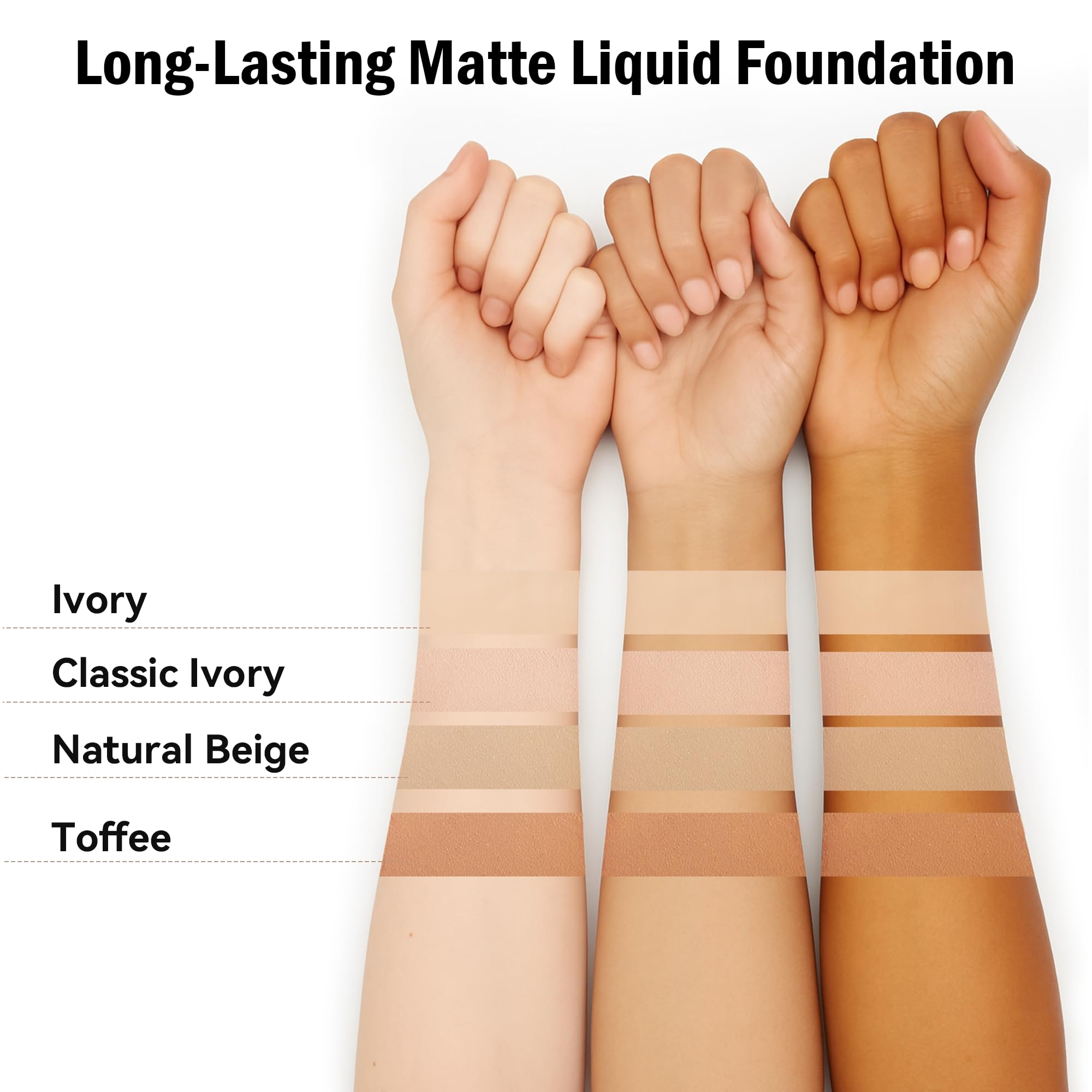 FV 2 Pack Waterproof Foundation – Lightweight, Medium Coverage, Matte Finish, Long-Lasting Oil Control for Oily Normal Skin (Natural Beige, 1.05 fl oz)