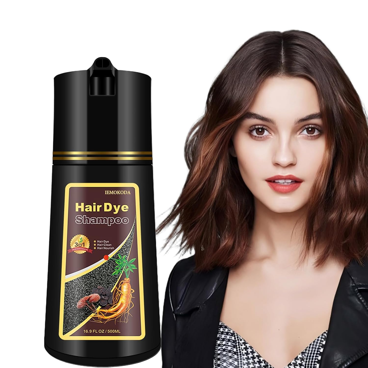 Fvquhvo Hair Dye Shampoo 3 in 1 – Coffee Brown, 16.9 oz