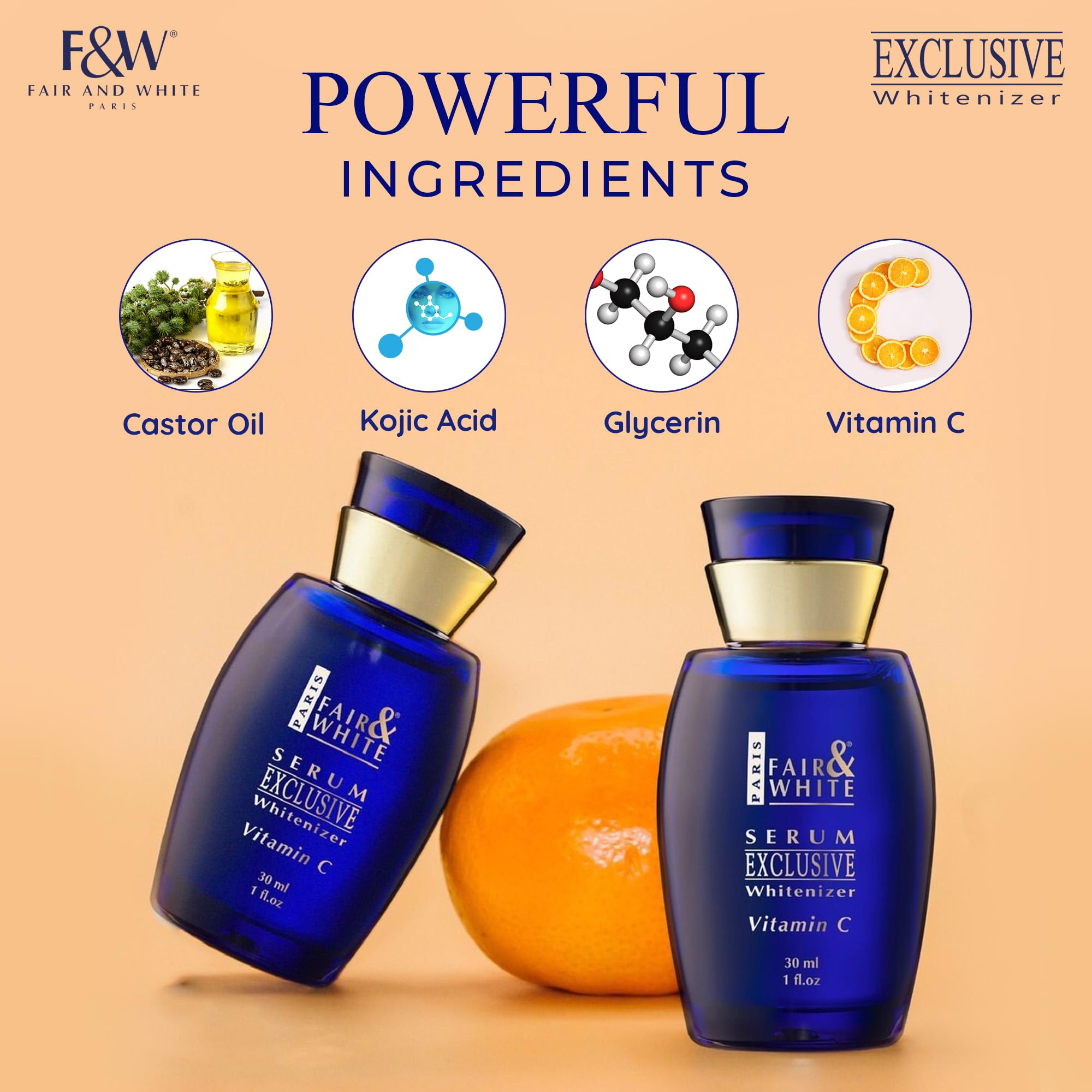 Fair & White Exclusive Vitamin C Serum – 30ml | Skin Brightening Serum by F&W