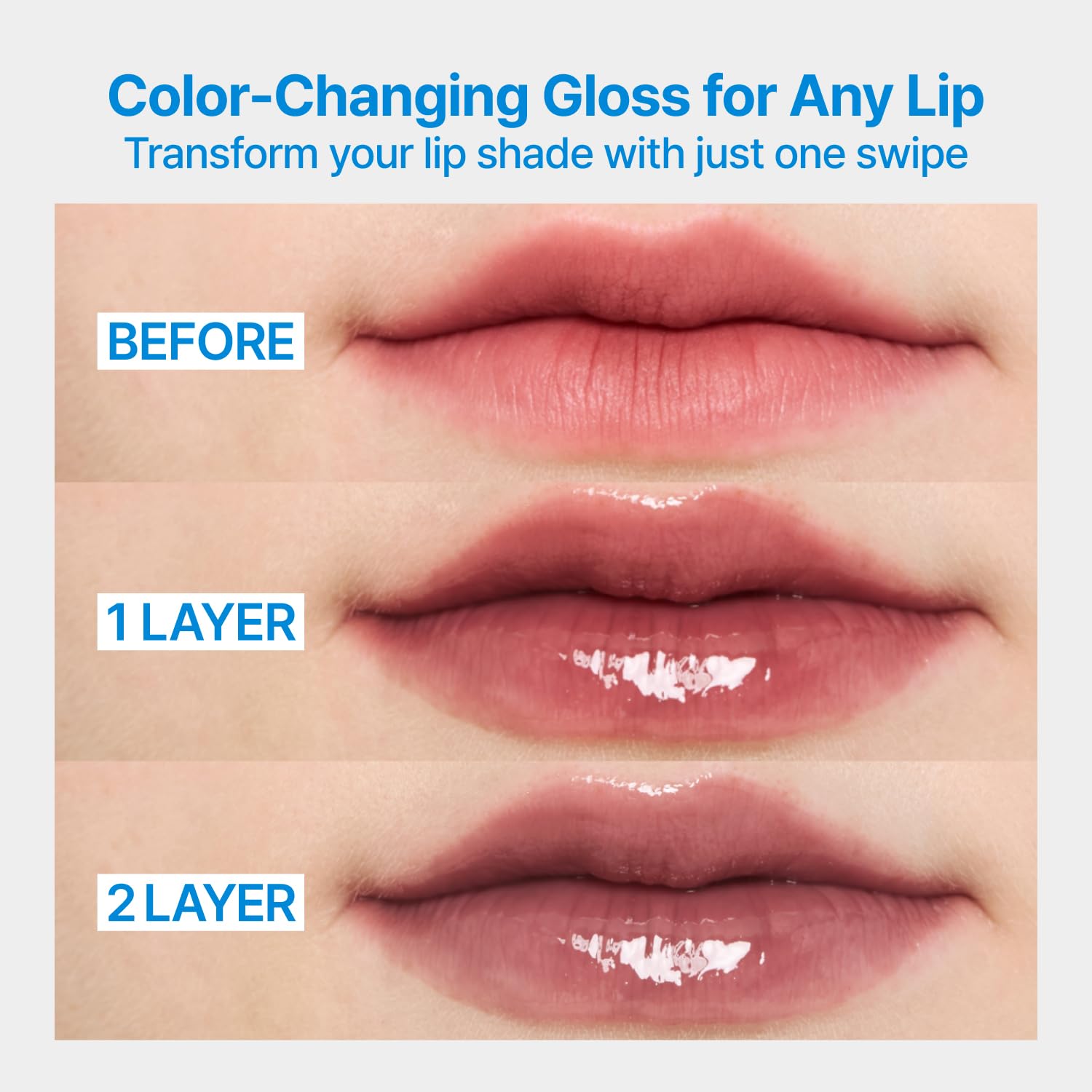 fwee 3D Changing Gloss 00 Clear | Color-Changing Lip Gloss, Layering, Long-Lasting Shine, 5.3g