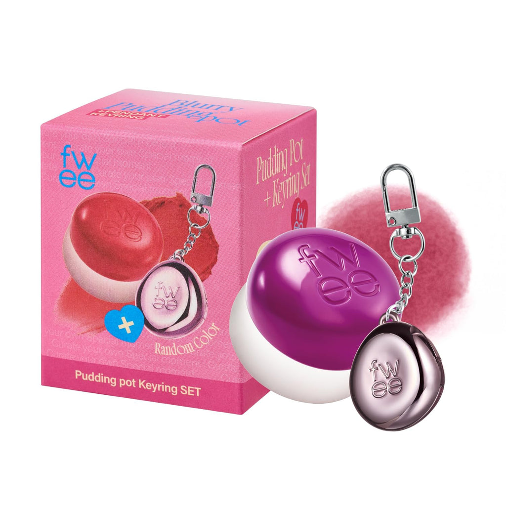 fwee Blurry Pudding Pot + Keychain SET | Baddie Mauve Berry – Buildable Lip & Cheek Color